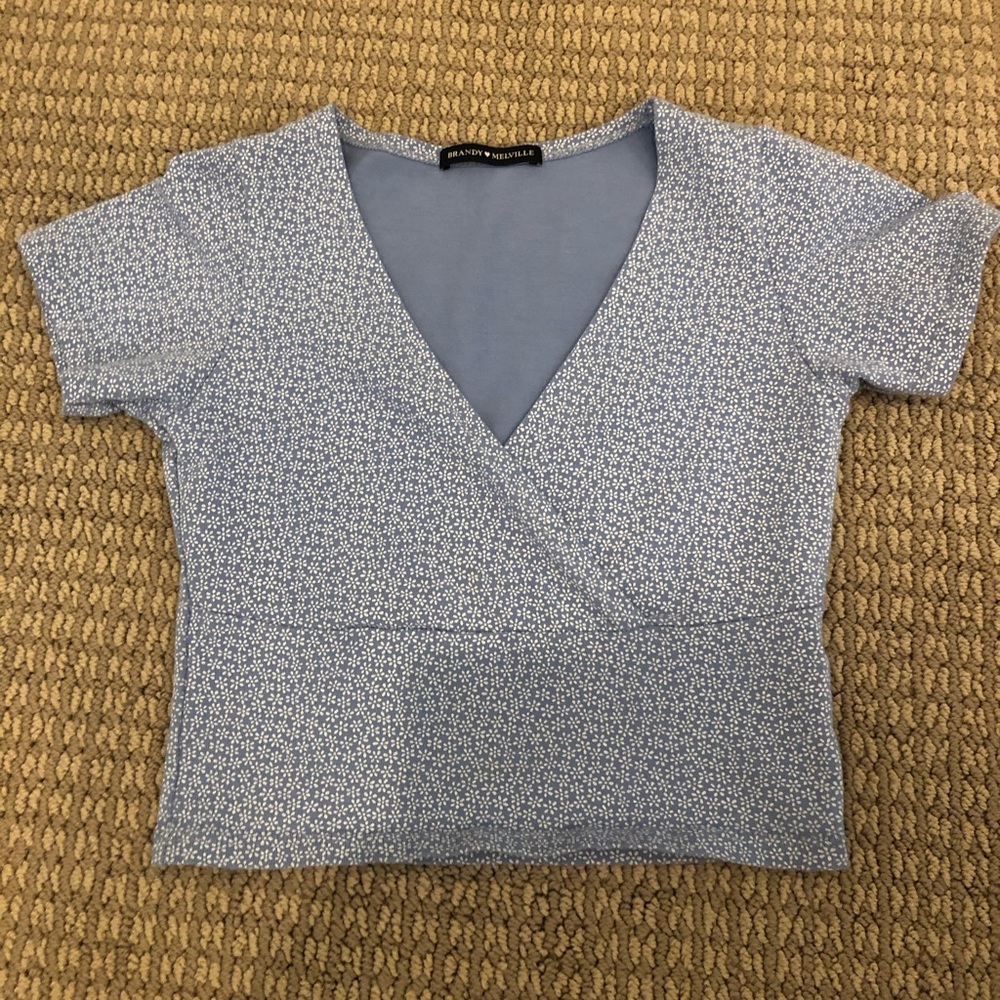 Blue floral brandy shirt